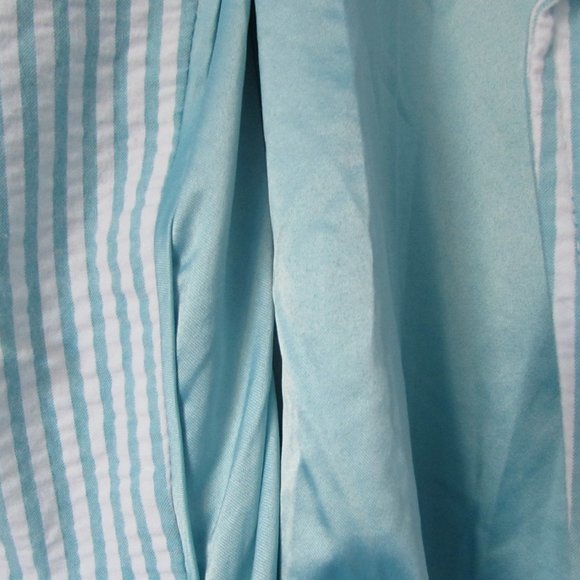 Isaac Mizrahi Moto Teal Pinstripe Seersucker - Picture 3 of 9